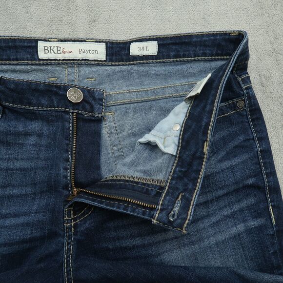 BKE Jeans Women's Size 34L Blue Mid-Rise Payton Straight Denim 32.5" Inseam - Picture 2 of 16